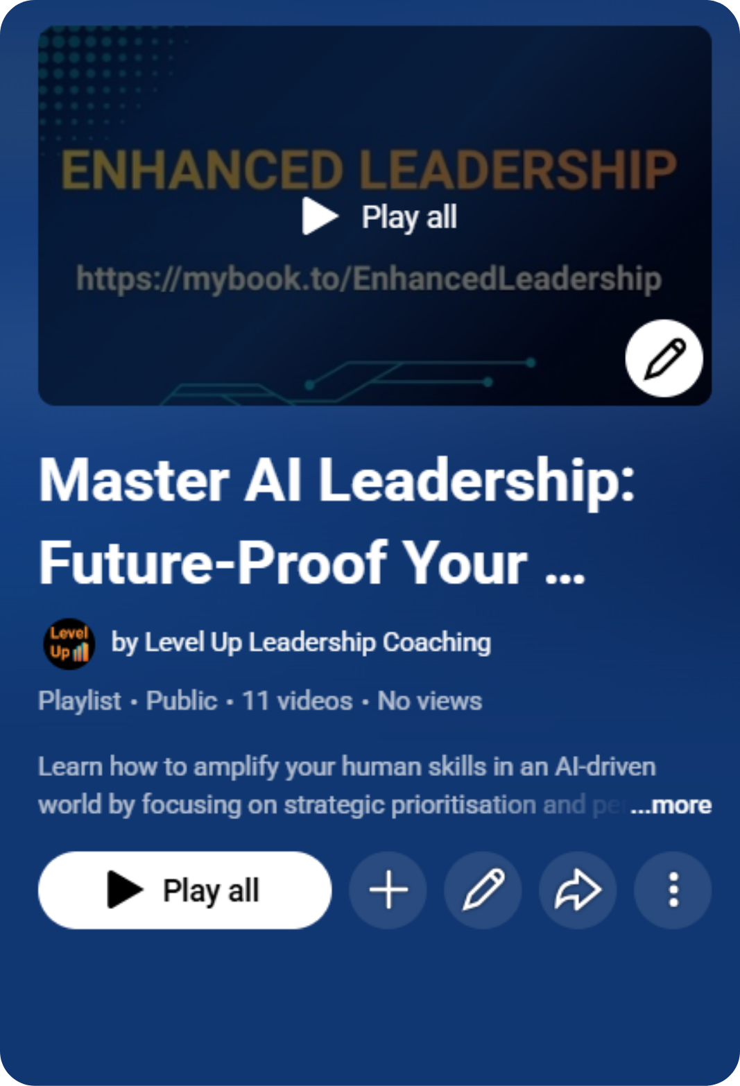 Link to YouTube playlist of Enhanced Leadership extracts and information reel.